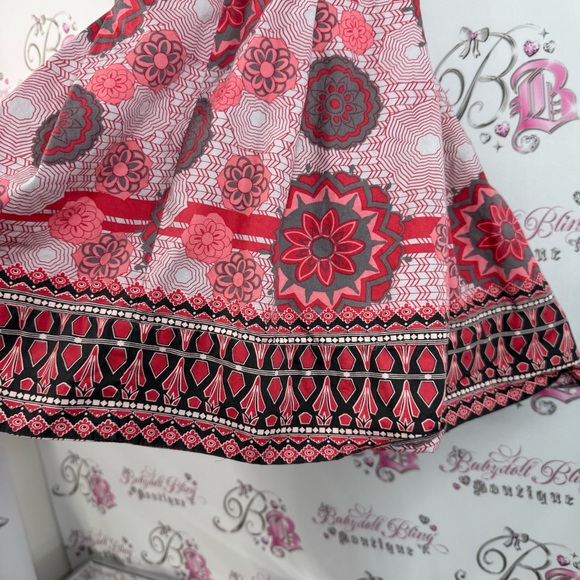 Soyaconcept skirt pleated paisley Chic Floral A-Line Skirt - Red and Pink - Picture 3 of 12